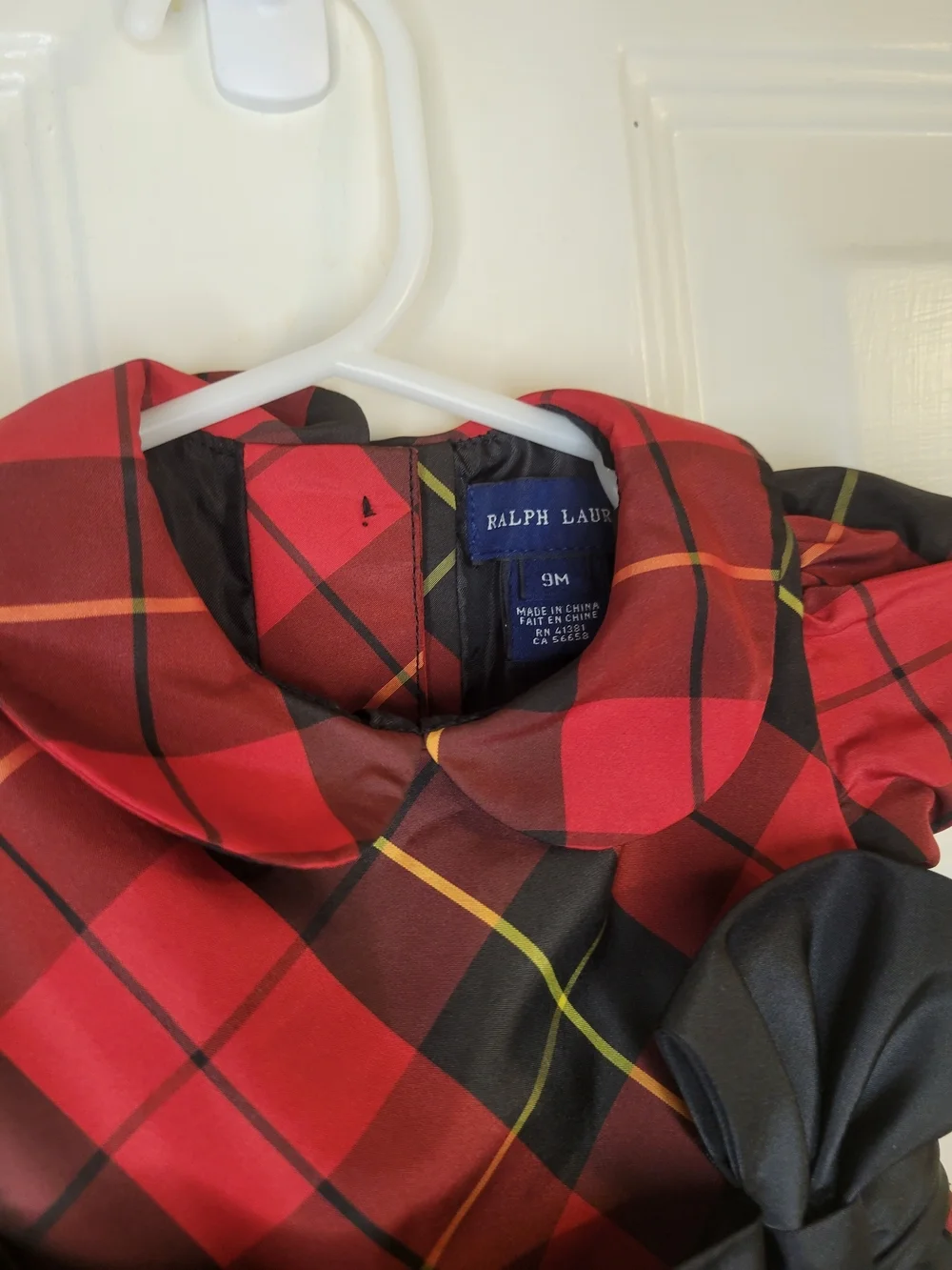 Ralph Lauren Red Plaid Dress with Black Sash
